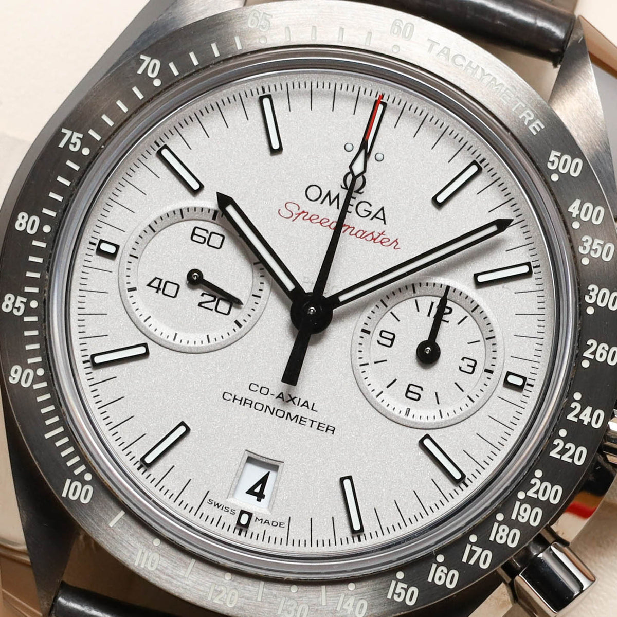 Omega Speedmaster Grey Side Of The Moon 44.25mm Grey Ceramic Platinum/Grey Dial Grey Ceramic Tachymeter Bezel Grey Leather Strap 311.93.44.51.99.002