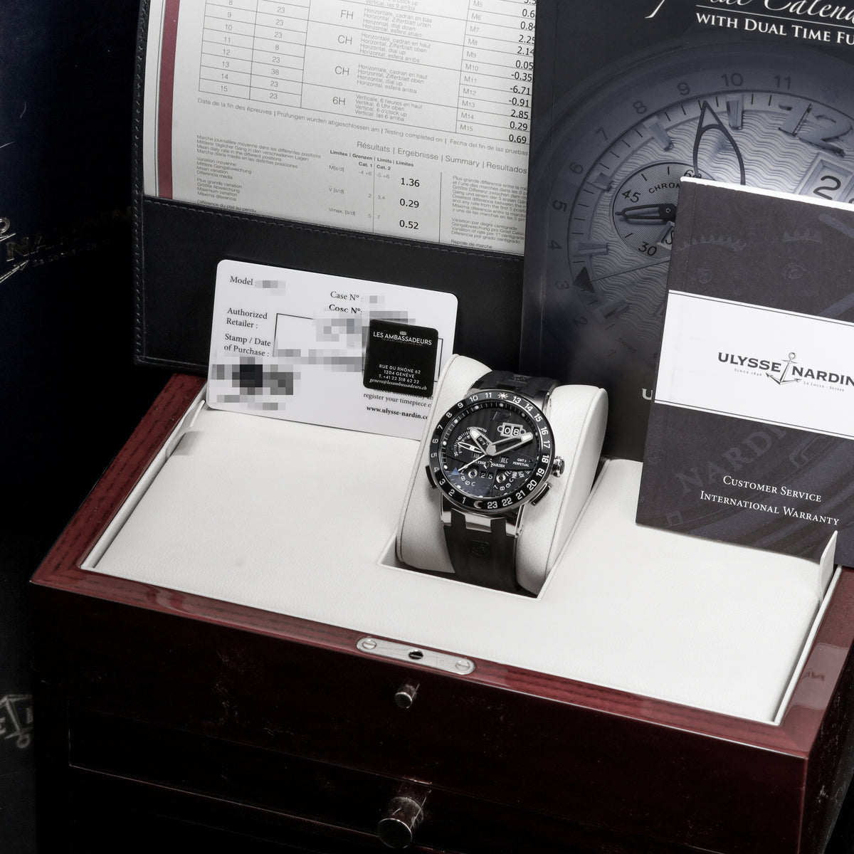 Ulysse Nardin El Toro Complete 43mm Stainless Steel Black Dial Stainless Steel Rubber Strap 320-00