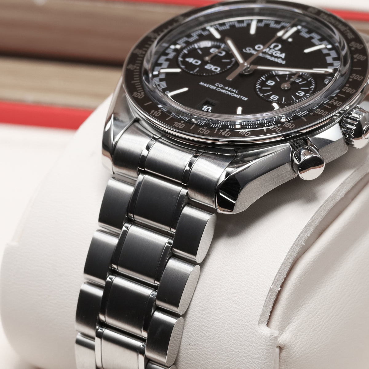 Omega Speedmaster 2022 Complete 44.25mm Stainless Steel Black Racing Dial Black Ceramic Bezel Stainless Steel Bracelet 329.30.44.51.01.001