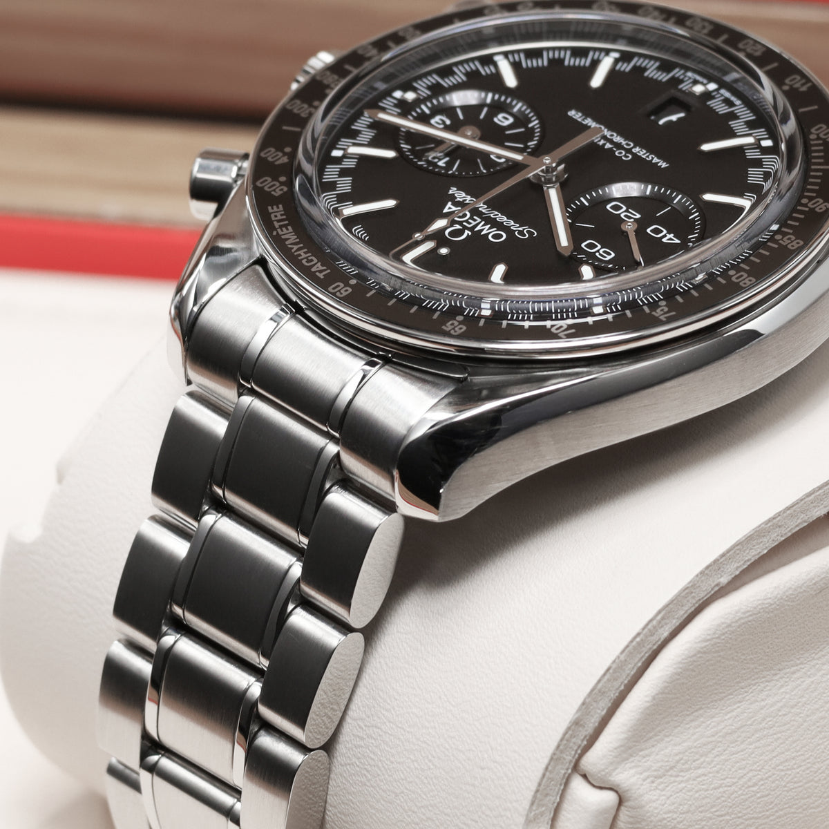 Omega Speedmaster 2022 Complete 44.25mm Stainless Steel Black Racing Dial Black Ceramic Bezel Stainless Steel Bracelet 329.30.44.51.01.001