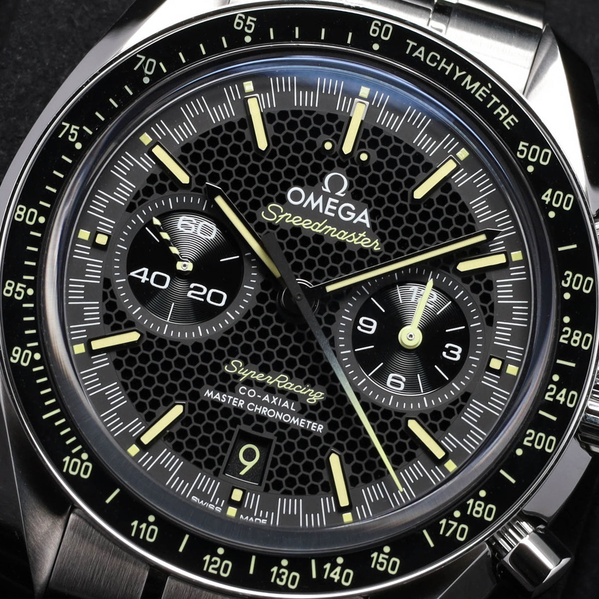 Omega Speedmaster 2025 Complete 44.5mm Stainless Steel Black with Yellow Accents Dial Black Ceramic Bezel Stainless Steel Bracelet 329.30.44.51.01.003