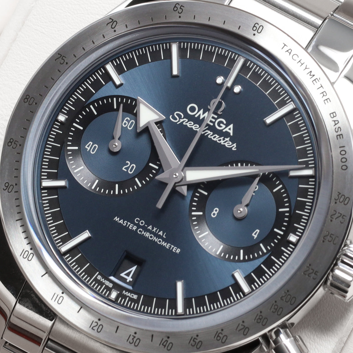 Omega Speedmaster Complete 40.5mm Stainless Steel Blue Dial Brushed Stainless Steel Tachymeter Bezel : Stainless Steel Bracelet with Foldover Clasp 332.10.41.51.03.001