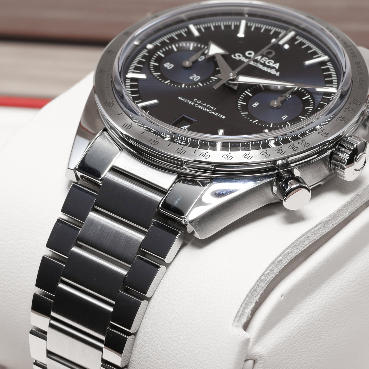 Omega Speedmaster Complete 40.5mm Stainless Steel Blue Dial Brushed Stainless Steel Tachymeter Bezel : Stainless Steel Bracelet with Foldover Clasp 332.10.41.51.03.001