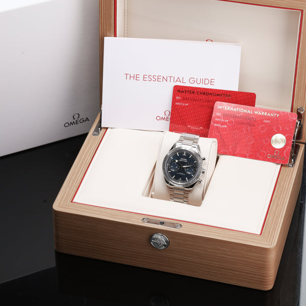 Omega Speedmaster Complete 40.5mm Stainless Steel Blue Dial Brushed Stainless Steel Tachymeter Bezel : Stainless Steel Bracelet with Foldover Clasp 332.10.41.51.03.001