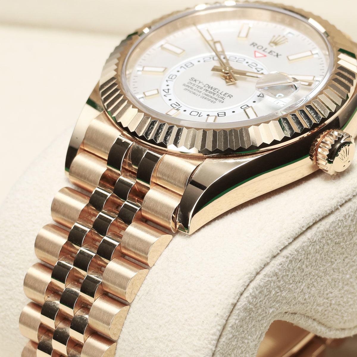 Rolex Sky Dweller Complete 2024 18k Yellow Gold White Dial 18k Yellow Gold Fluted Ring Command Bezel 18k Yellow Gold Jubilee Bracelet 336938