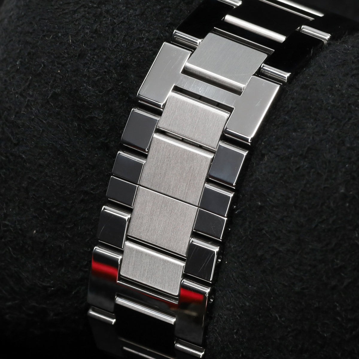 Cartier Tank 31mm Stainless Steel White with Black Roman Numerals Dial Silver-Tone Stainless Steel Bezel Black Leather Strap with Stainless Steel Folding Deployant Clasp 3515