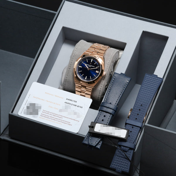 Vacheron Constantin Overseas 2026 Complete 41mm 18k Rose Gold Blue Dial 18k Rose Gold Six-Sided Bezel 18k Rose Gold Bracelet with Folding Clasp 4520V