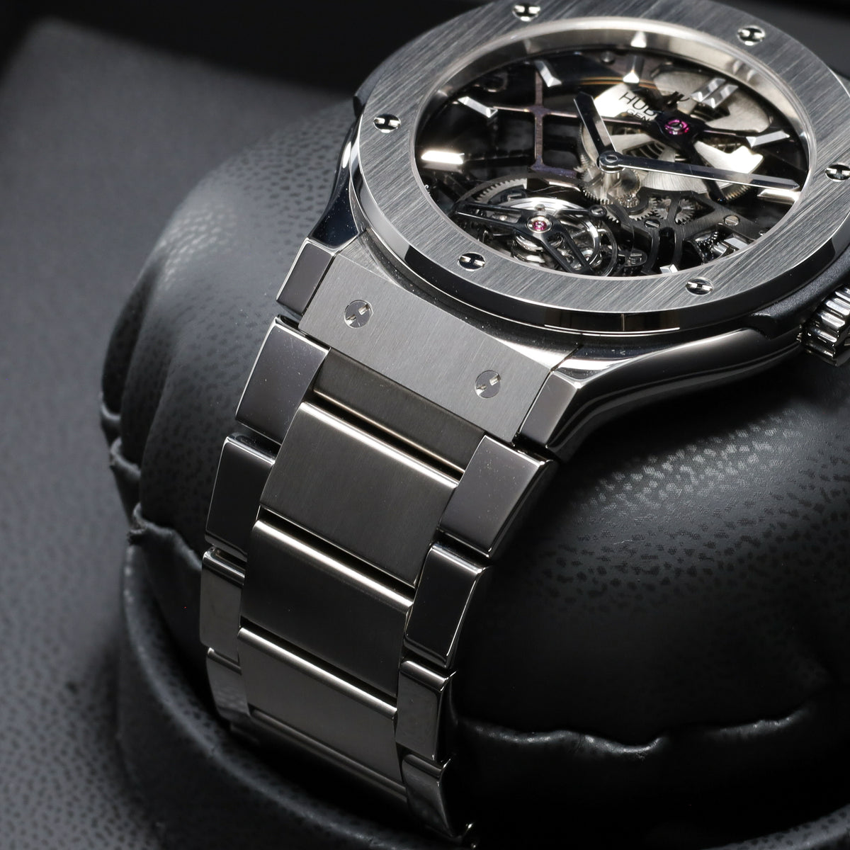 Hublot Classic Fusion Tourbillon Skeleton Limited 99pcs 45mm Titanium Case Skeleton Dial Steel Bezel Titanium Bracelet 505.NX.0170.LR