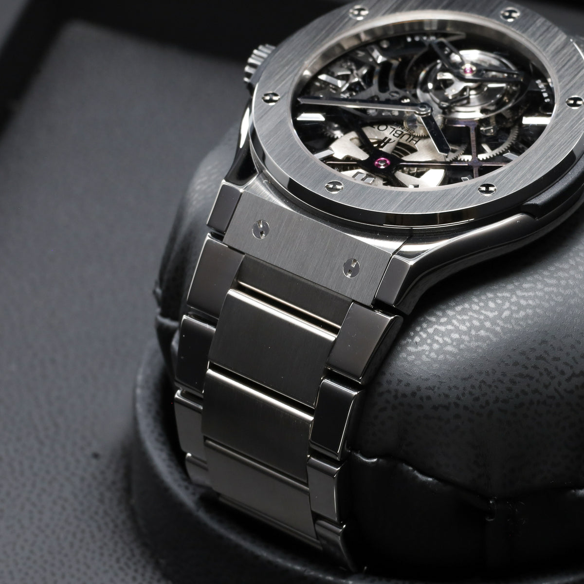 Hublot Classic Fusion Tourbillon Skeleton Limited 99pcs 45mm Titanium Case Skeleton Dial Steel Bezel Titanium Bracelet 505.NX.0170.LR