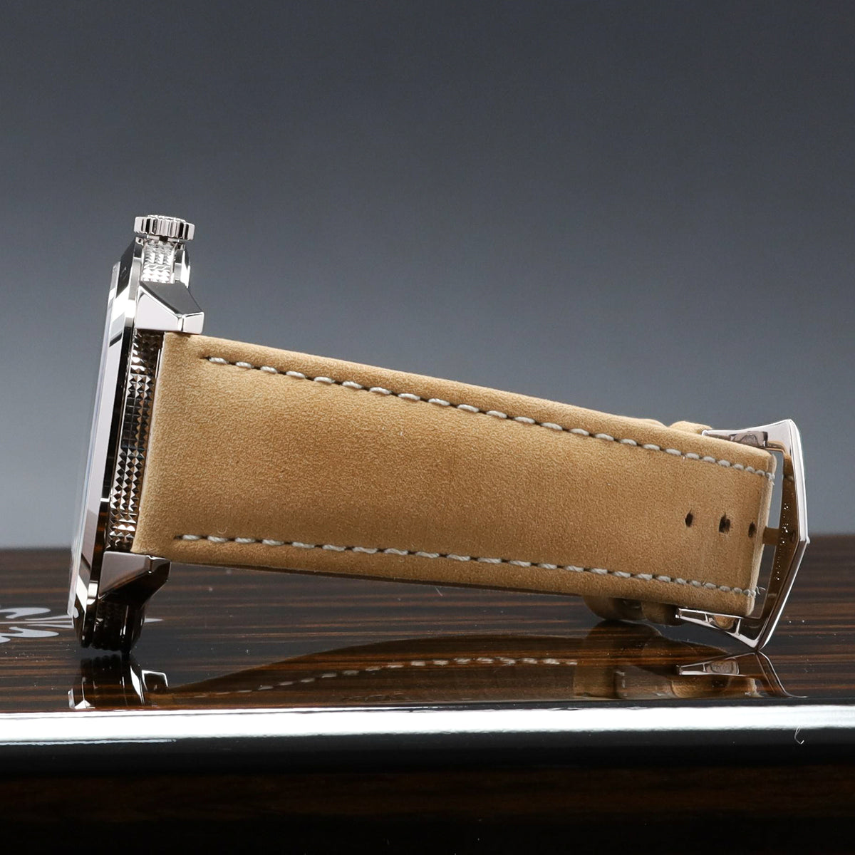 Patek Philippe Calatrava 2025 Complete 40mm White Gold Charcoal Gray Dial Calfskin Beige Strap 5226G-001