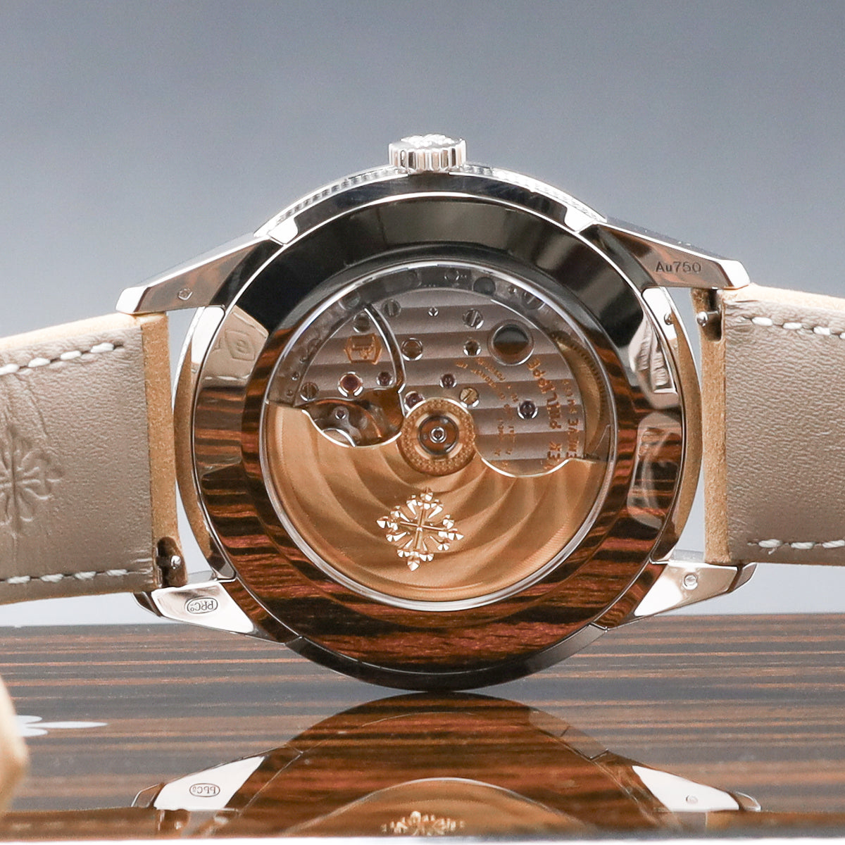 Patek Philippe Calatrava 2025 Complete 40mm White Gold Charcoal Gray Dial Calfskin Beige Strap 5226G-001