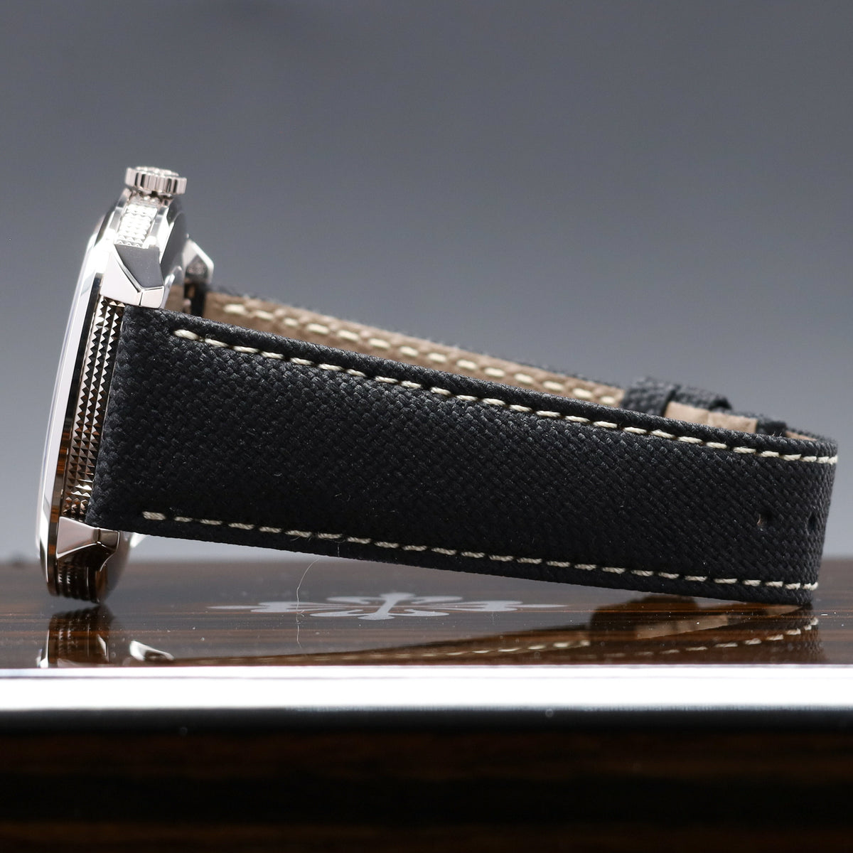 Patek Philippe Calatrava Complete 40mm White Gold Charcoal Gray Dial Calfskin Beige Strap 5226G-001