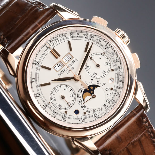 Patek Philippe Perpetual Calendar 2016 Complete 41mm 18k Rose Gold Silver Dial 18k Rose Gold Bezel Brown Alligator Leather Strap with 18k Rose Gold Deployant Clasp 5270R-001