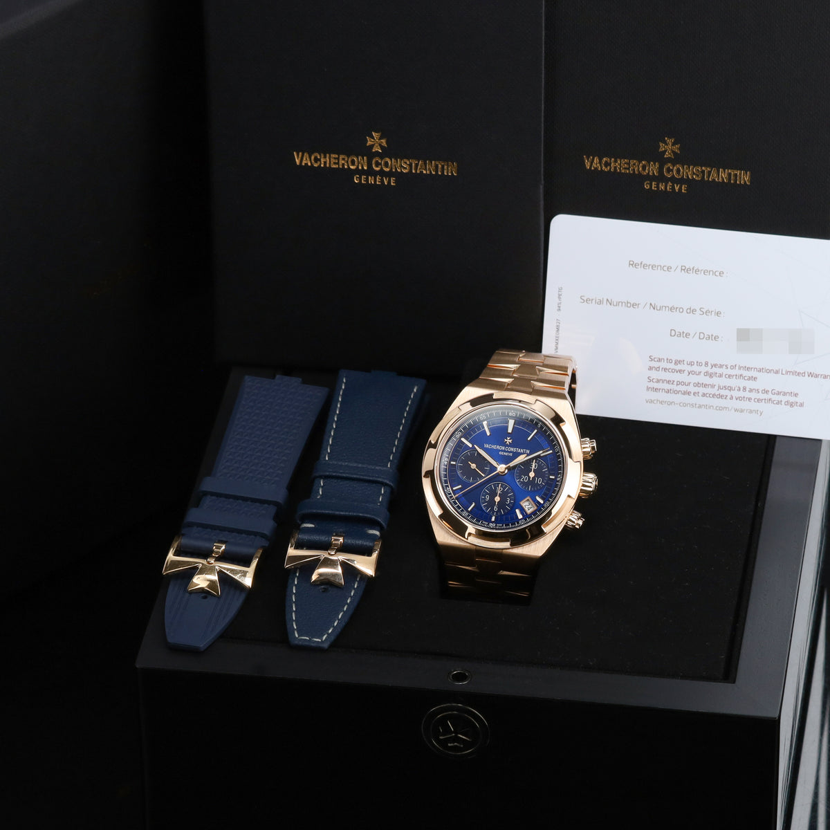 Vacheron Constantin Overseas 2023 Complete 42.5mm 18k Rose Gold Blue Dial 18k Rose Gold Bezel 18k Rose Gold Bracelet 5500v/110R