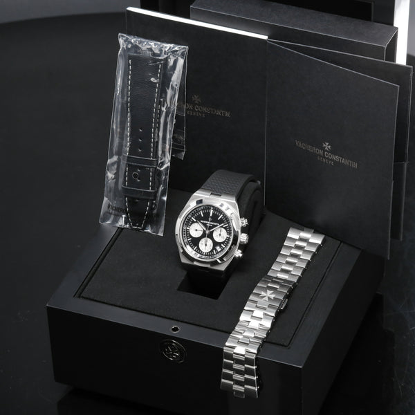 Vacheron Constantin Overseas 2023 Complete 42.5mm Stainless Steel Black Dial Stainless Steel Maltese Cross-Inspired Bezel Stainless Steel Bracelet with Additional Strap Options 5500V/110A-B481