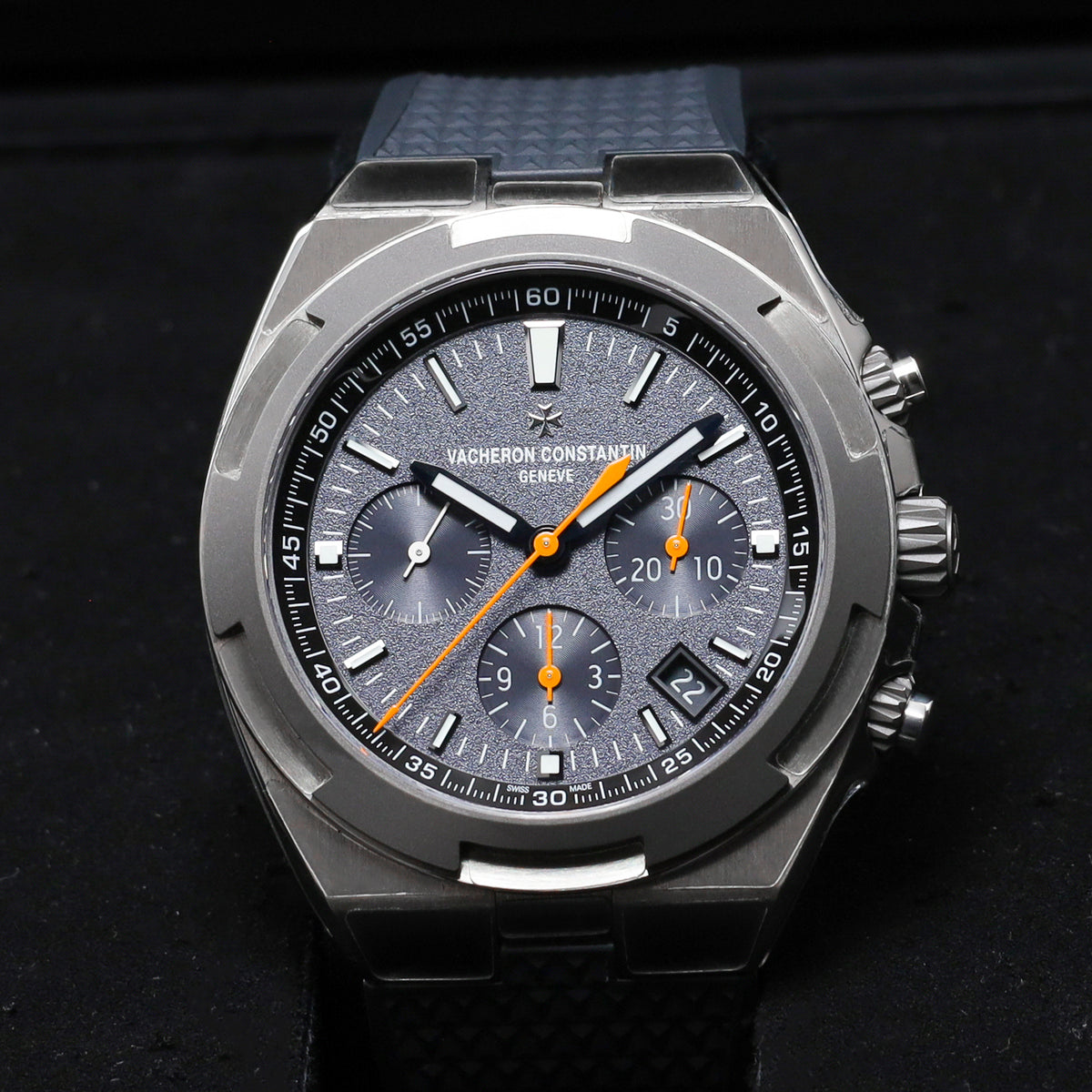 Vacheron Constantin 2022 Complete 42.5mm Titanium and Stainless Steel Blue with Orange Accents Dial Stainless Steel Bezel Blue Cordura-Style Strap 5510V