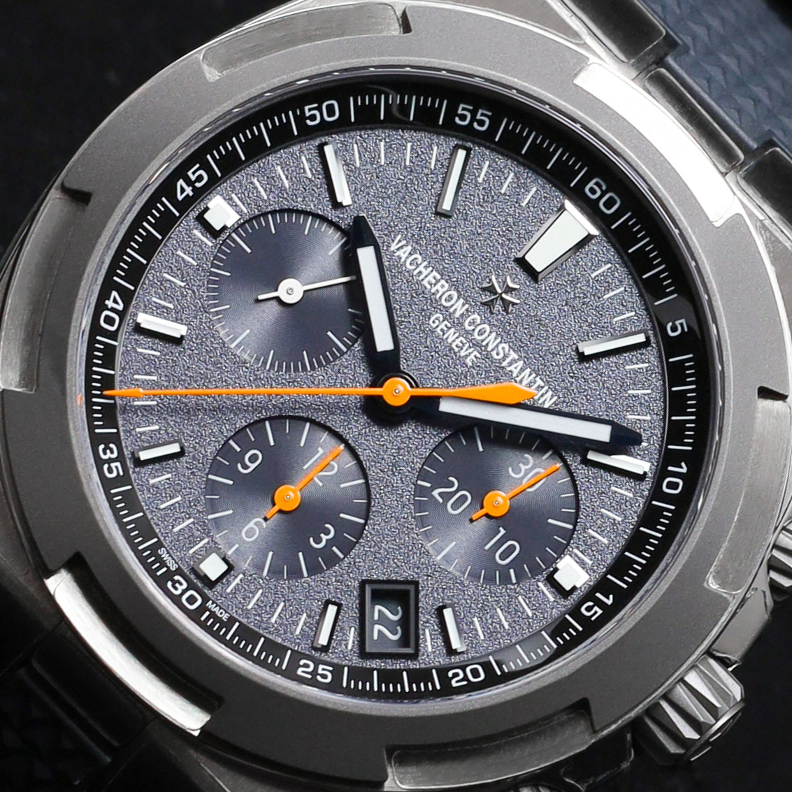 Vacheron Constantin 2022 Complete 42.5mm Titanium and Stainless Steel Blue with Orange Accents Dial Stainless Steel Bezel Blue Cordura-Style Strap 5510V