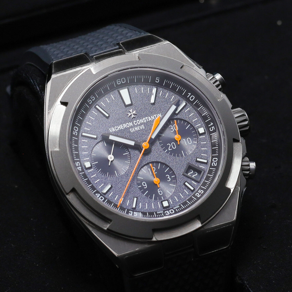Vacheron Constantin 2022 Complete 42.5mm Titanium and Stainless Steel Blue with Orange Accents Dial Stainless Steel Bezel Blue Cordura-Style Strap 5510V