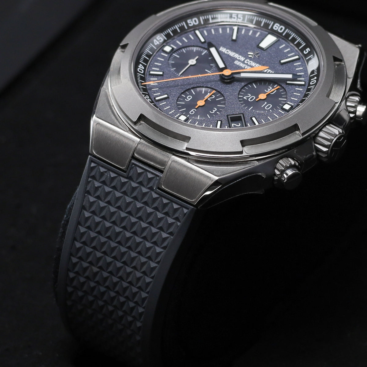 Vacheron Constantin 2022 Complete 42.5mm Titanium and Stainless Steel Blue with Orange Accents Dial Stainless Steel Bezel Blue Cordura-Style Strap 5510V