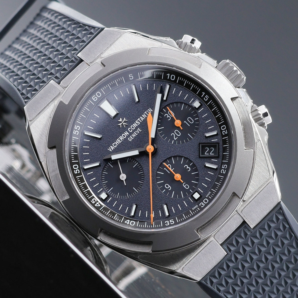 Vacheron Constantin 2022 Complete 42.5mm Titanium and Stainless Steel Blue with Orange Accents Dial Stainless Steel Bezel Blue Cordura-Style Strap 5510V