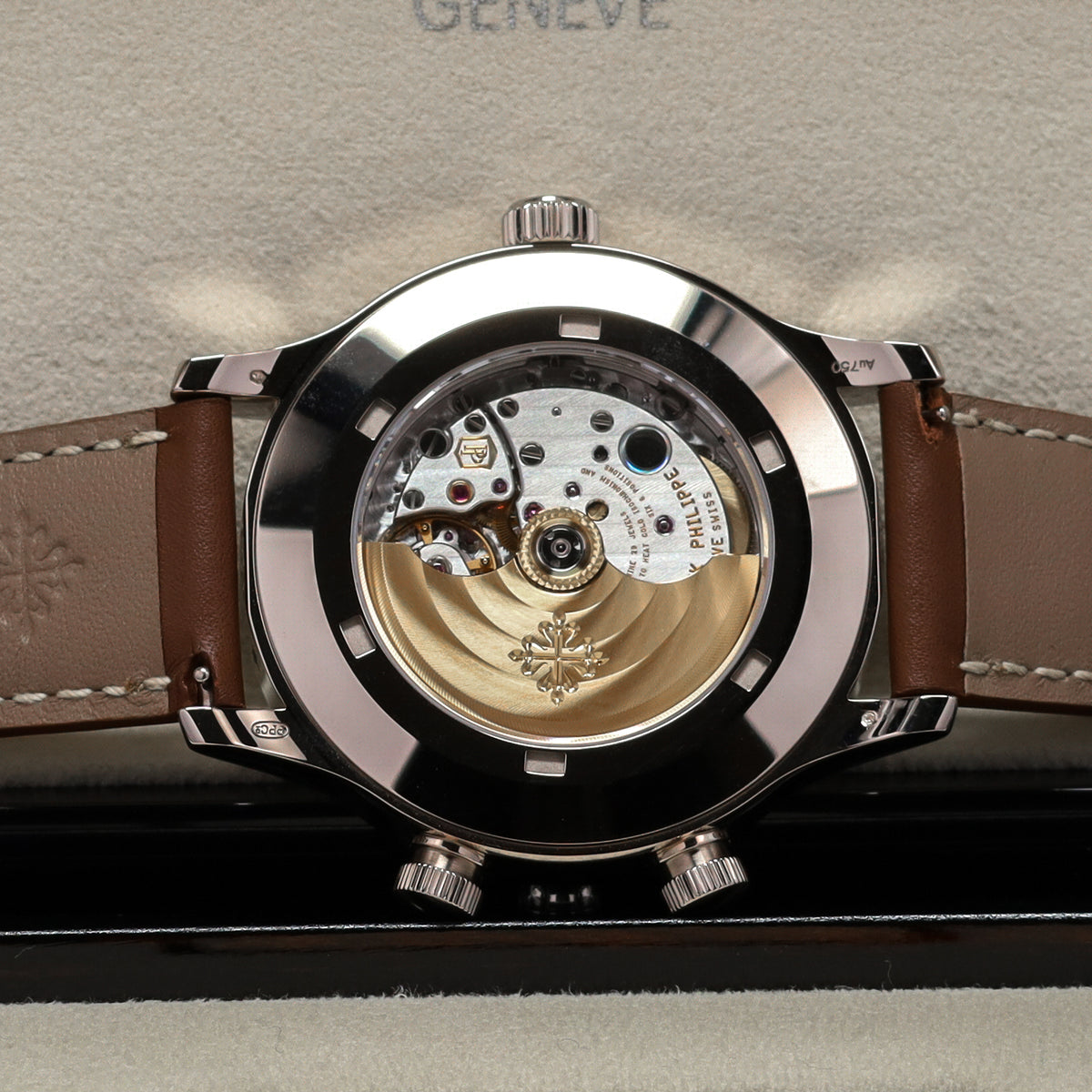 Patek Philippe Calatrava 2025 Complete 42mm 18k White Gold Blue Dial 18k White Gold Bezel Brown Leather Strap 5524G-001
