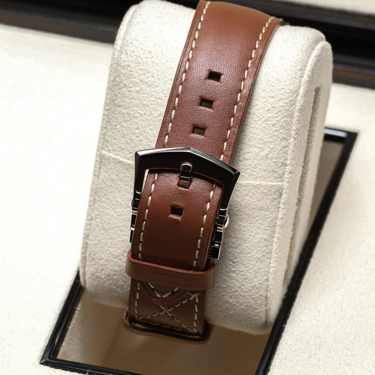 Patek Philippe Calatrava 2025 Complete 42mm 18k White Gold Blue Dial 18k White Gold Bezel Brown Leather Strap 5524G-001