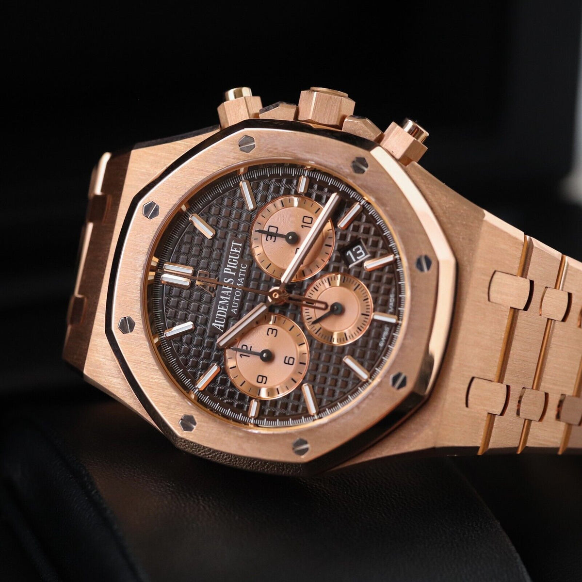 Audemars Piguet Royal Oak Chronograph 41mm 18k Rose Gold Brown 26331OR.OO.1220OR.02 Mint B&P