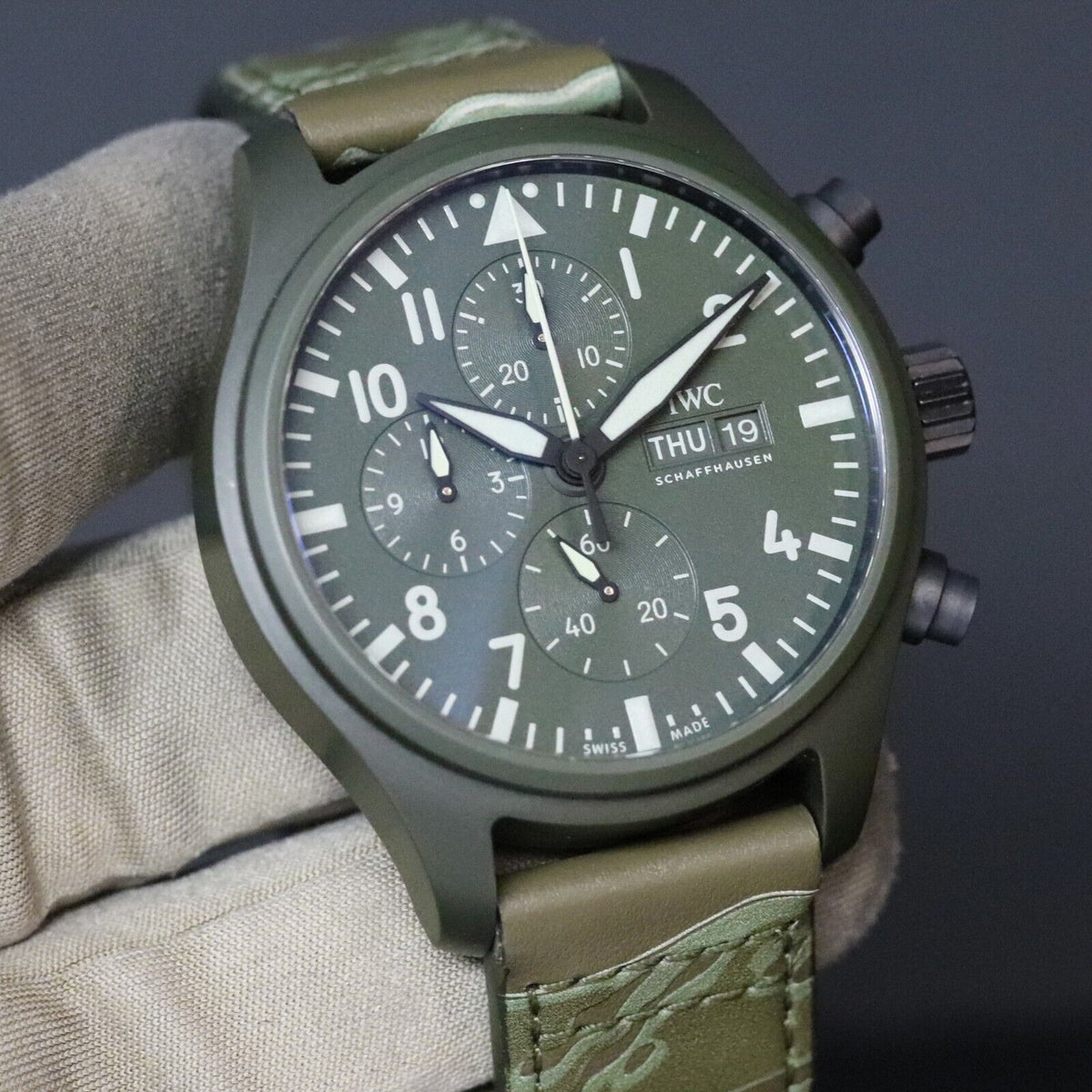 IWC Pilot Chrono Top Gun "Woodlands" Green Ceramic 44.5mm IW389106 Limited Camo