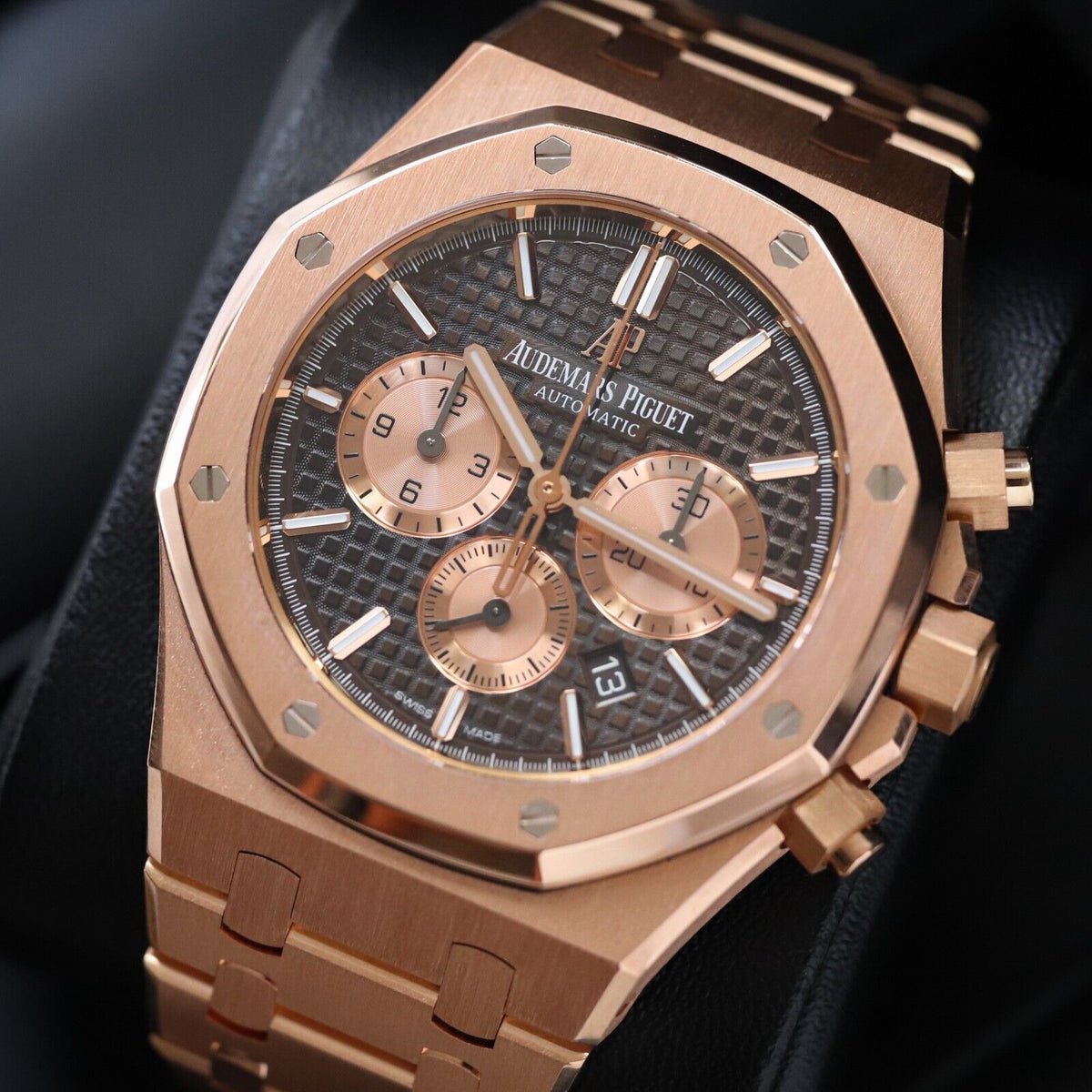 Audemars Piguet Royal Oak Chronograph 41mm 18k Rose Gold Brown 26331OR.OO.1220OR.02 Mint B&P