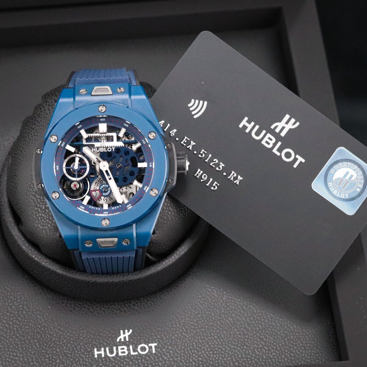 Hublot Big Bang Meca 10 Blue Ceramic 45mm Skeleton 10 Day Mint 414.EX.5123.RX