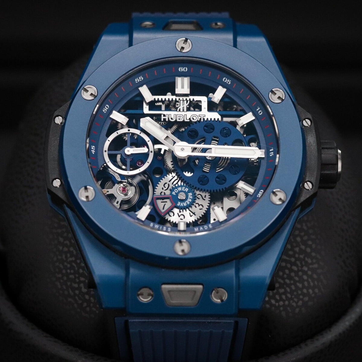 Hublot Big Bang Meca 10 Blue Ceramic 45mm Skeleton 10 Day Mint 414.EX.5123.RX