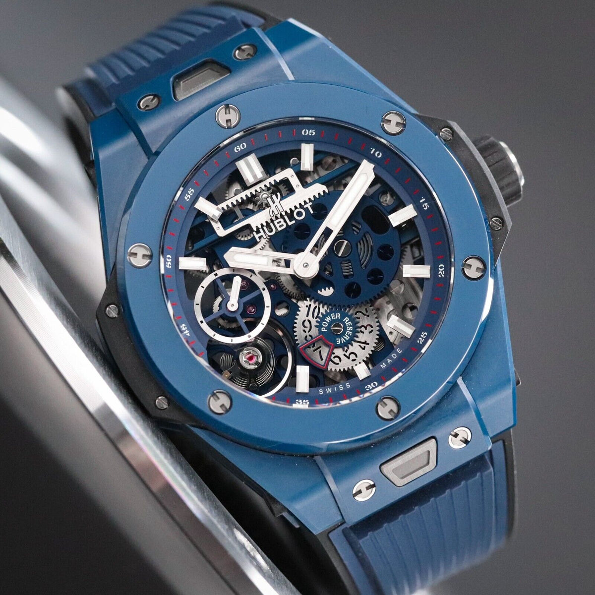 Hublot Big Bang Meca 10 Blue Ceramic 45mm Skeleton 10 Day Mint 414.EX.5123.RX