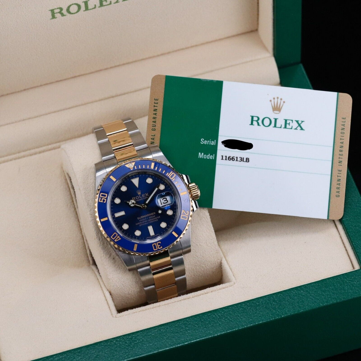 Rolex Submariner Date "Bluesy" 116613LB Two Tone Gold Blue Oyster Steel 2017