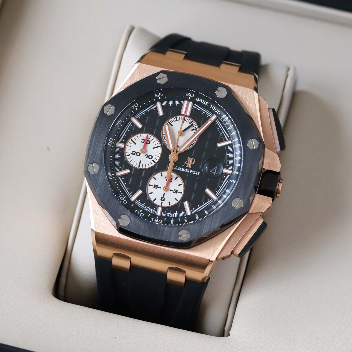 Audemars Piguet Royal Oak Offshore 44mm Rose Gold Black Ceramic 26401RO - B&P