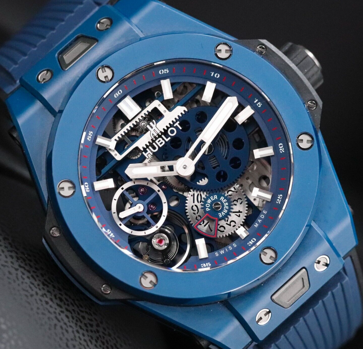 Hublot Big Bang Meca 10 Blue Ceramic 45mm Skeleton 10 Day Mint 414.EX.5123.RX