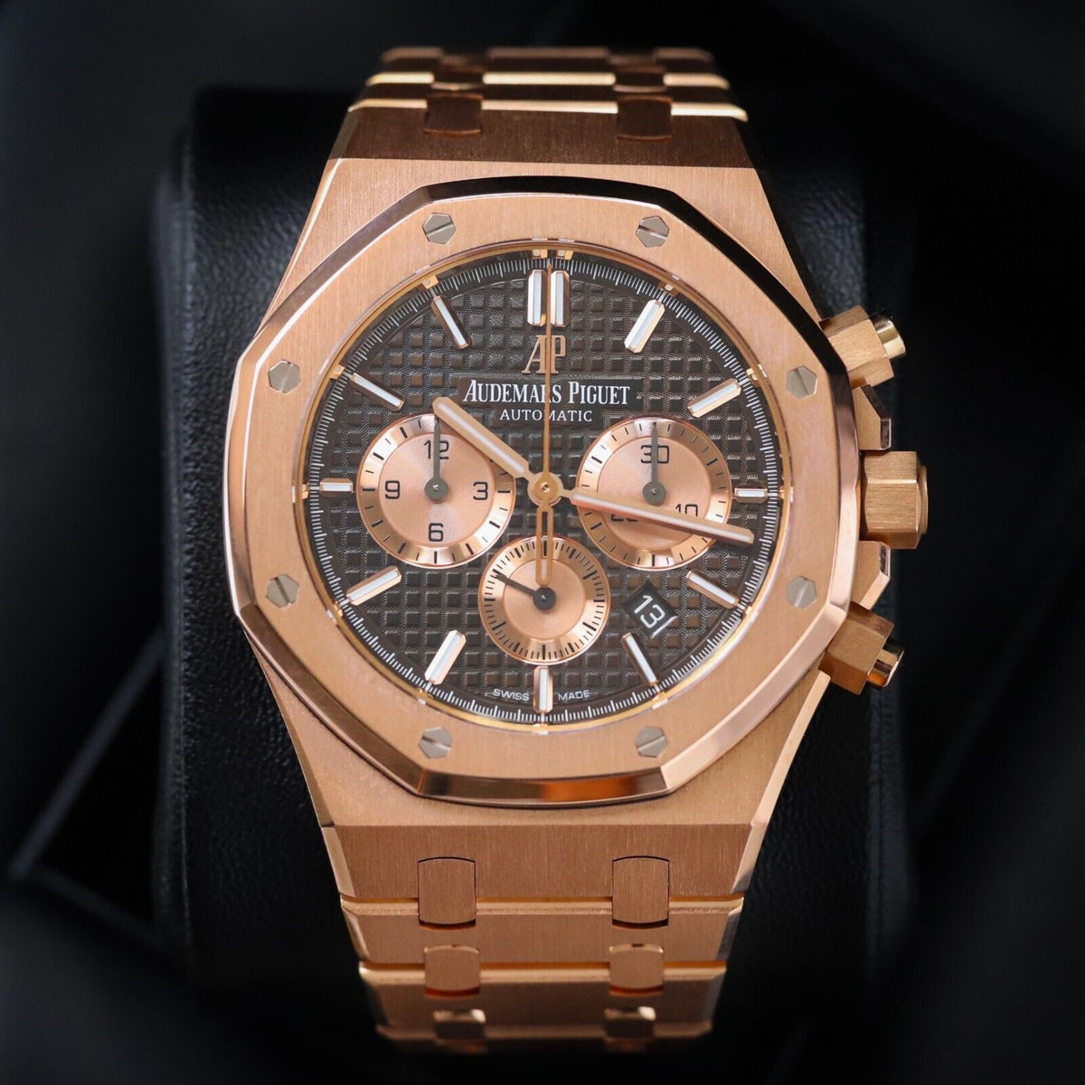 Audemars Piguet Royal Oak Chronograph 41mm 18k Rose Gold Brown 26331OR.OO.1220OR.02 Mint B&P