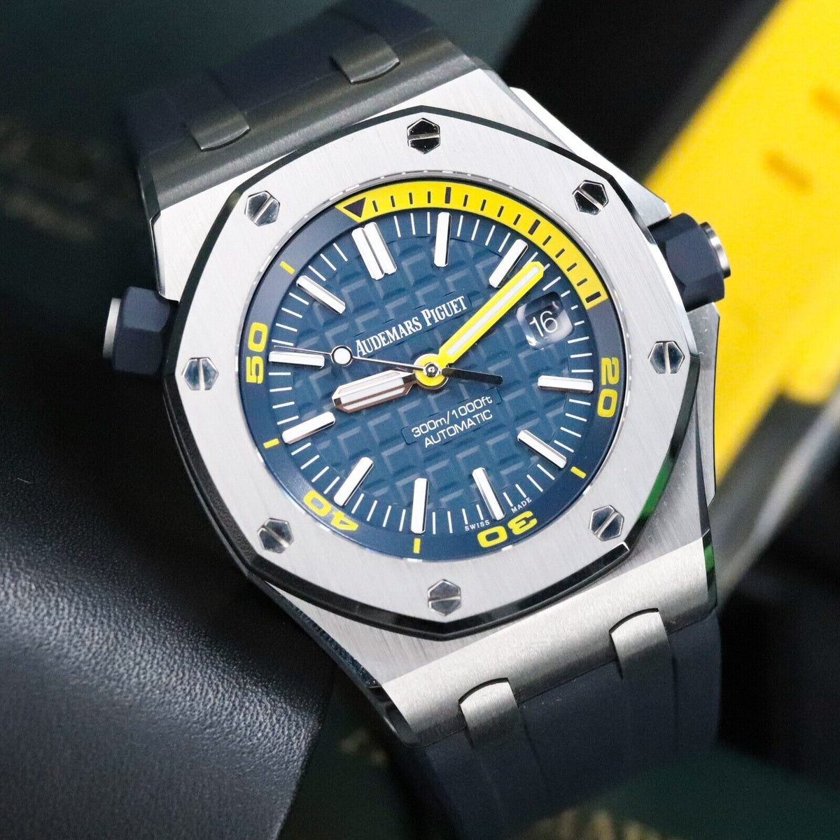 Audemars Piguet Royal Oak Offshore Diver 42mm Blue Yellow Funky Colors 15710ST.OO.A027CA.01