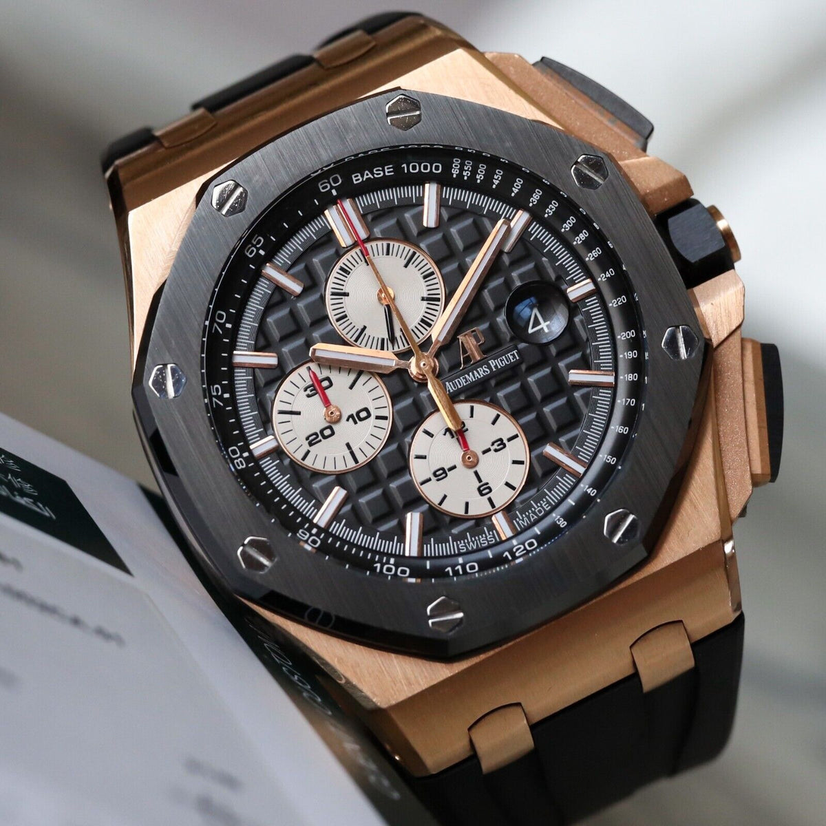 Audemars Piguet Royal Oak Offshore 44mm Rose Gold Black Ceramic 26401RO - B&P