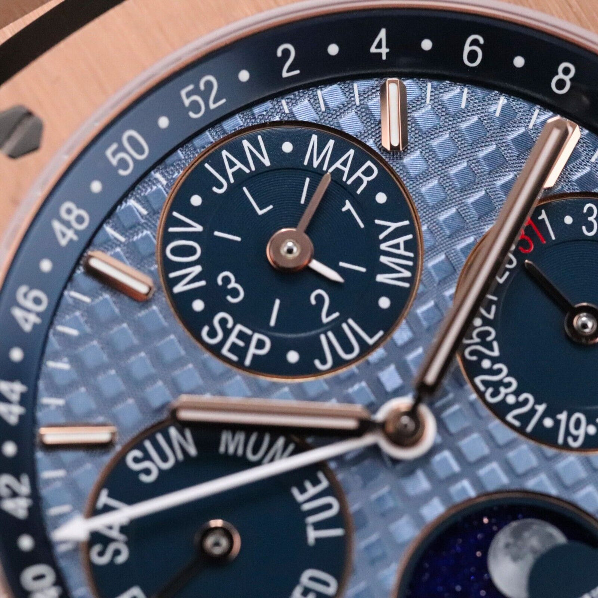 2024 Audemars Piguet Royal Oak Perpetual Calendar 41m Rose Gold Ice Blue 26574OR