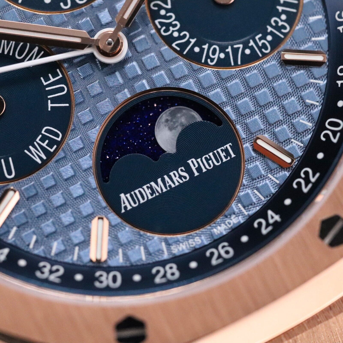 2024 Audemars Piguet Royal Oak Perpetual Calendar 41m Rose Gold Ice Blue 26574OR