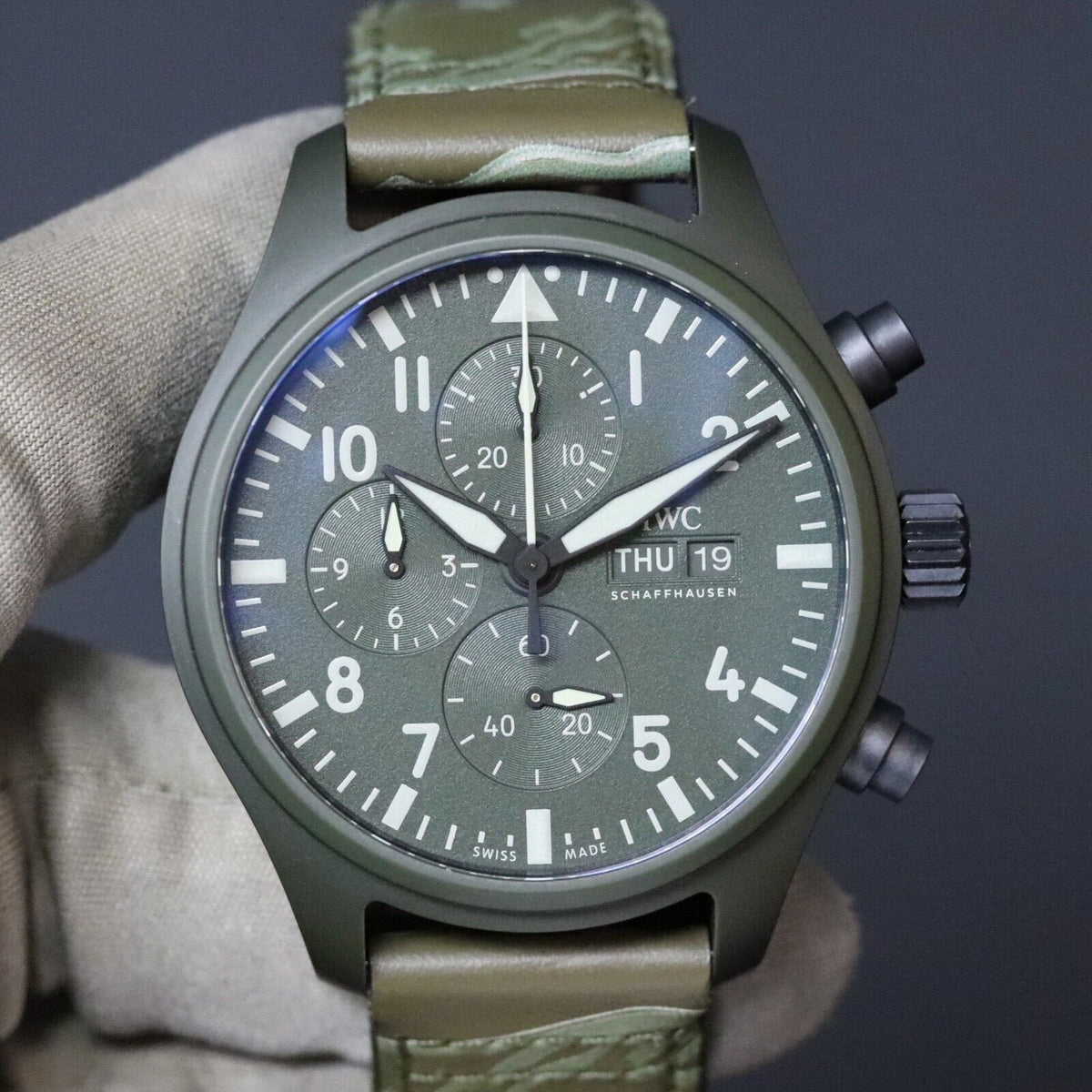 IWC Pilot Chrono Top Gun "Woodlands" Green Ceramic 44.5mm IW389106 Limited Camo