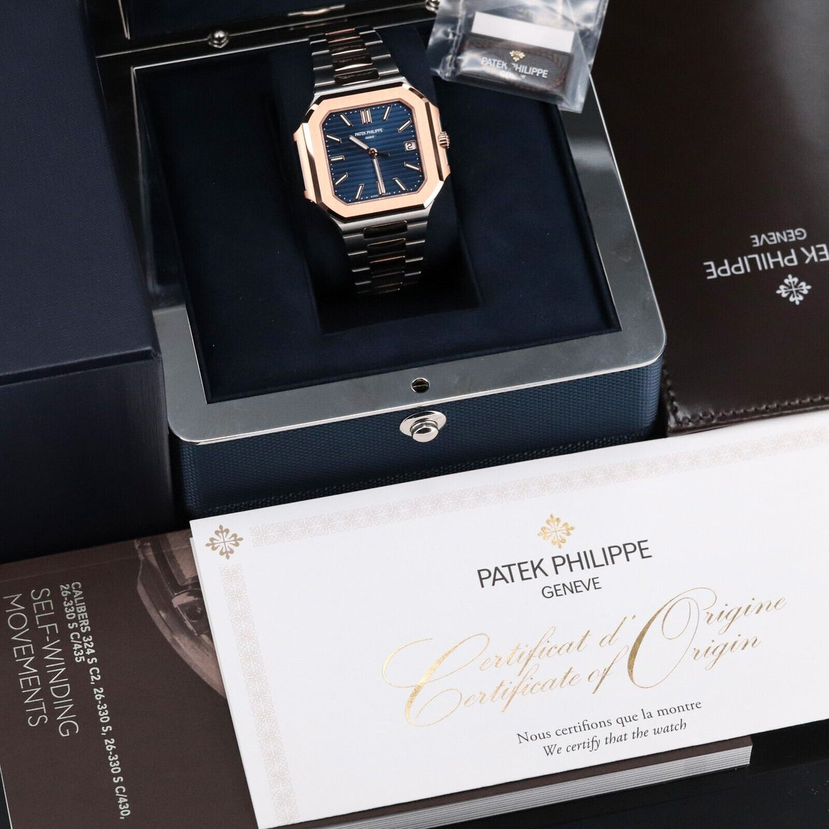 Patek Philippe Cubitus 2024 NEW 45mm Two Tone Steel Rose Gold Blue 5821/1AR