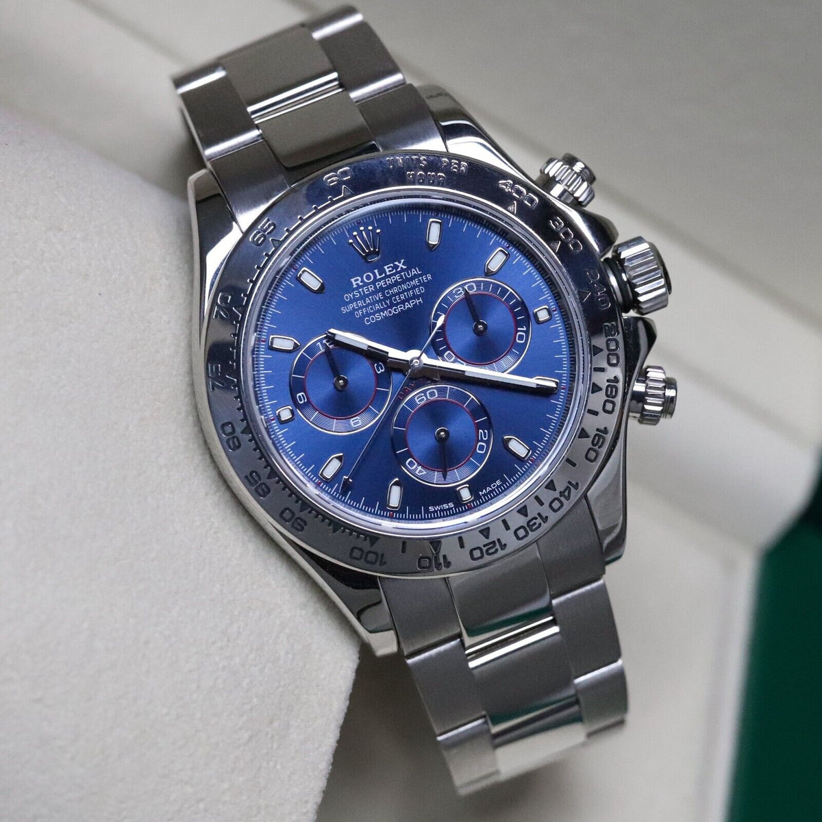 Rolex Daytona 40mm 18K White Gold Blue Dial 116509