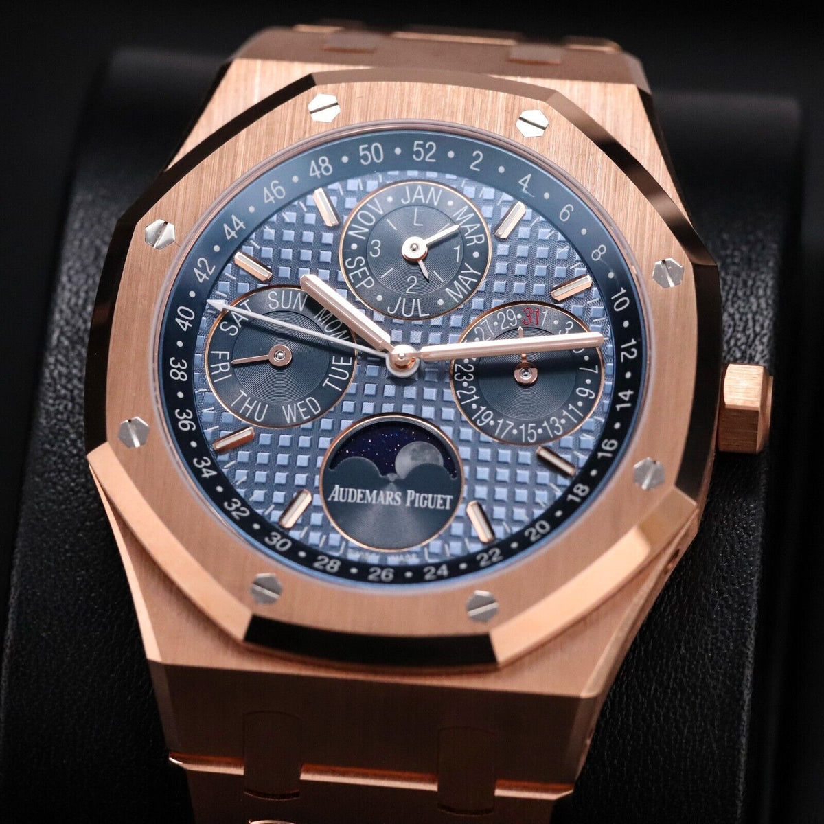 2024 Audemars Piguet Royal Oak Perpetual Calendar 41m Rose Gold Ice Blue 26574OR