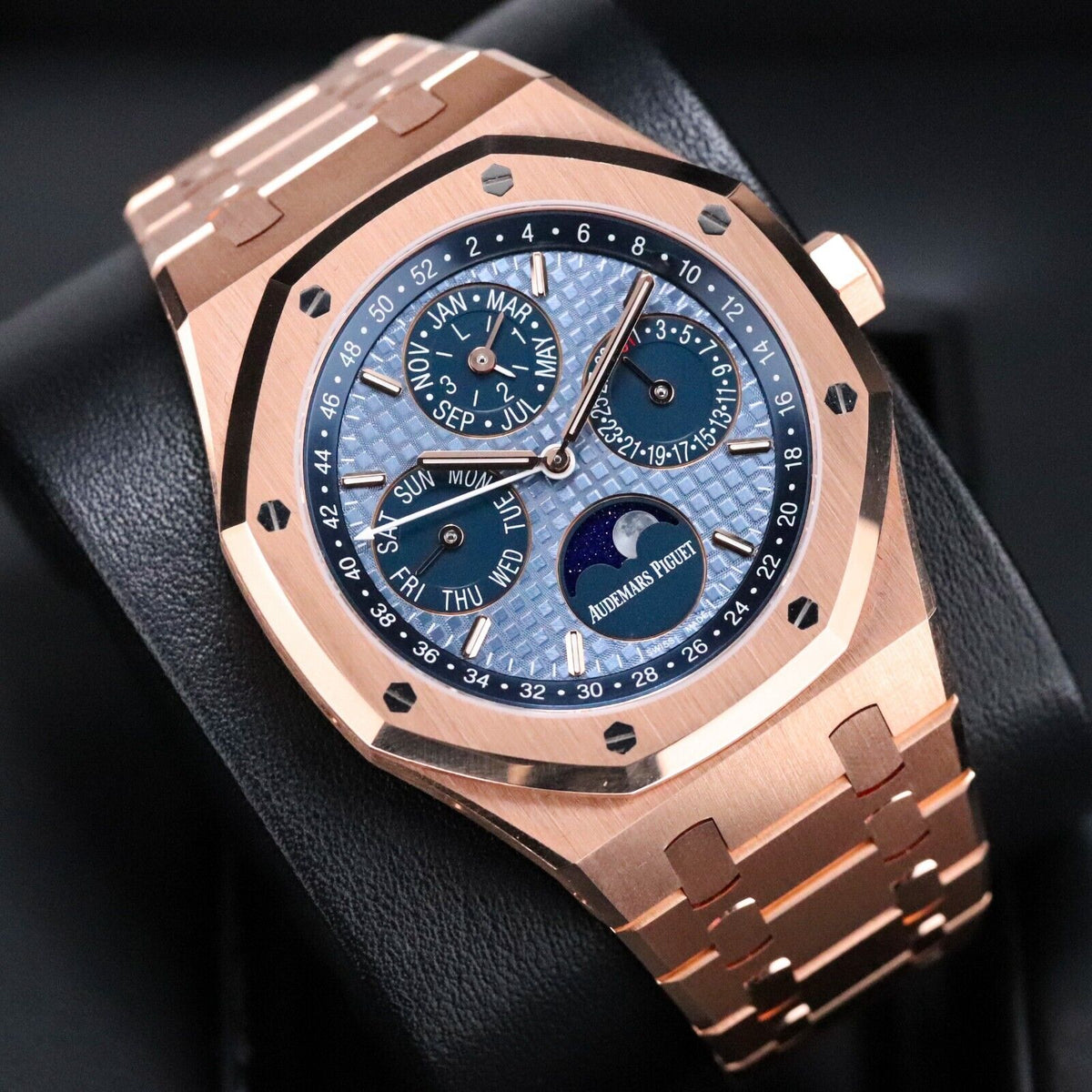 2024 Audemars Piguet Royal Oak Perpetual Calendar 41m Rose Gold Ice Blue 26574OR