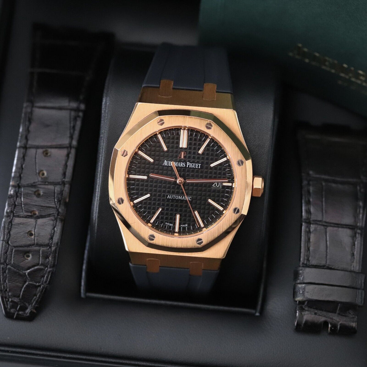 Audemars Piguet Royal Oak Automatic 41mm Rose Gold Black Dial 15400OR Mint