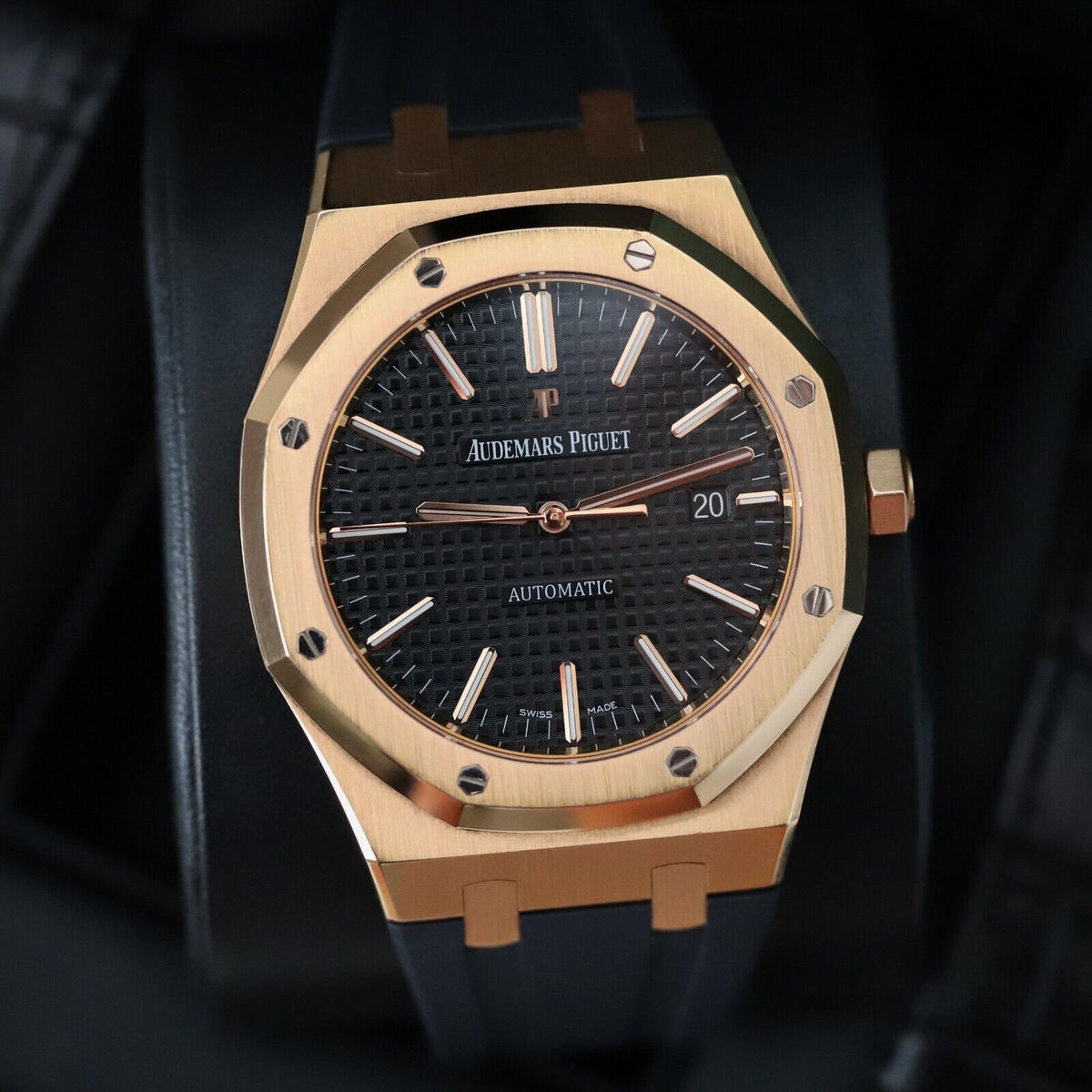 Audemars Piguet Royal Oak Automatic 41mm Rose Gold Black Dial 15400OR Mint