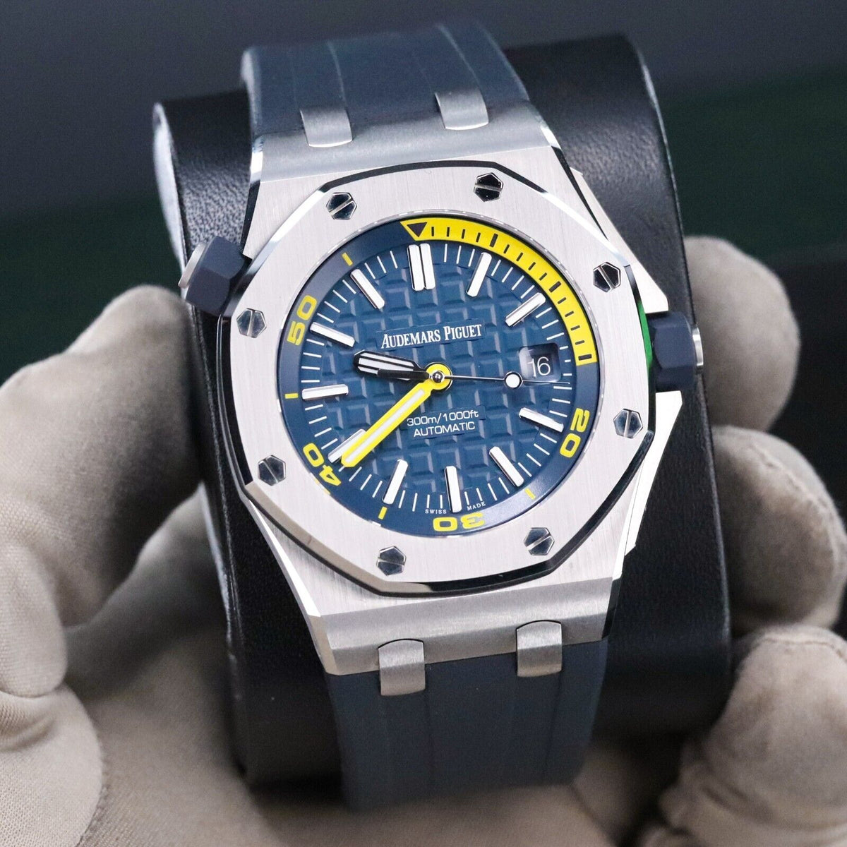 Audemars Piguet Royal Oak Offshore Diver 42mm Blue Yellow Funky Colors 15710ST.OO.A027CA.01