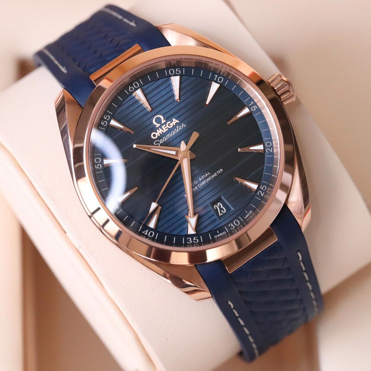 Omega Seamaster Aqua Terra 41mm Sedna Rose Gold Blue Dial 220.52.41.21.03.001