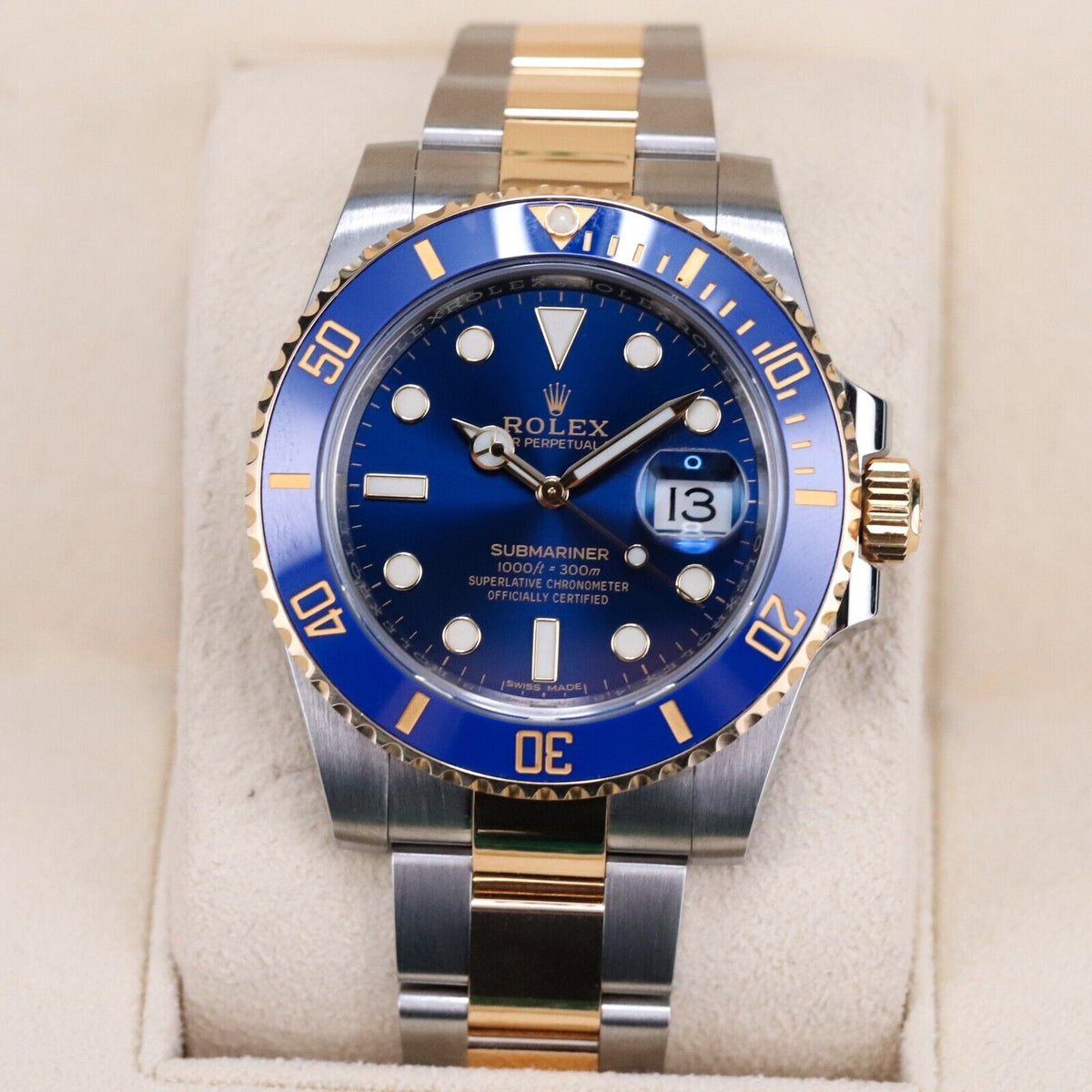 Rolex Submariner Date "Bluesy" 116613LB Two Tone Gold Blue Oyster Steel 2017